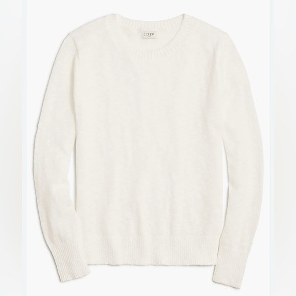NWT J. Crew Crewneck Beach Sweater White Knit Pullover Size Small - Picture 2 of 10